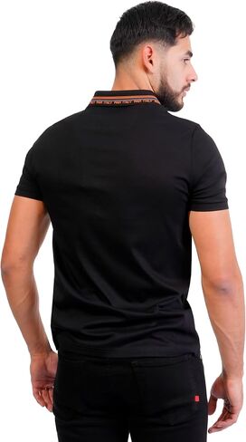 PAVI ITALY Men's Black Polo Shirt Plain Cloth 05-3036N in Saudi Arabia