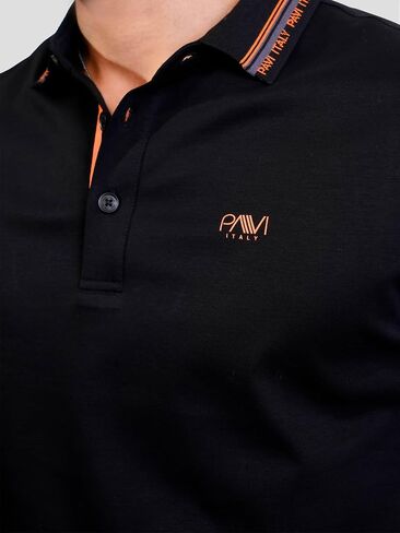 PAVI ITALY Men's Black Polo Shirt Plain Cloth 05-3036N in Saudi Arabia