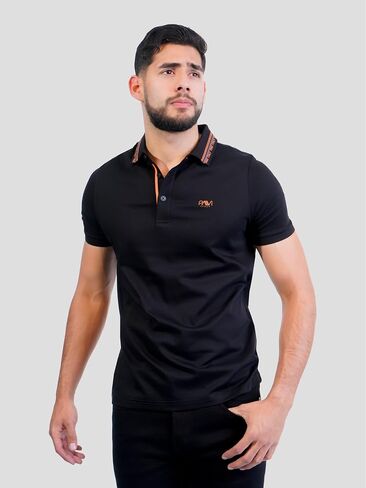 PAVI ITALY Men's Black Polo Shirt Plain Cloth 05-3036N in Saudi Arabia