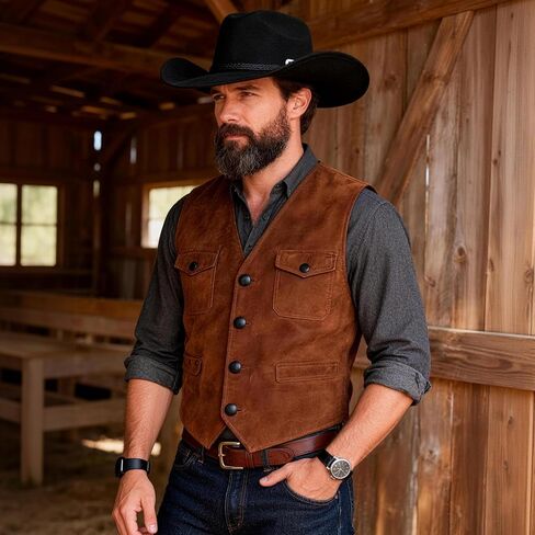 Western Cowboy Hat for Men & Women - Wide Brim Fedora Hat with Belt Buckle in Saudi Arabia