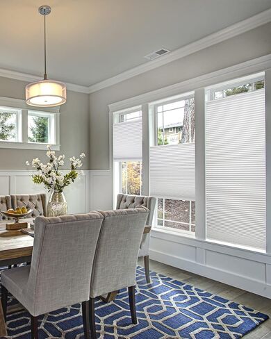 CHICOLOGY Cellular Shades, Top Down Bottom Up Shades, Blinds for Windows, Window Shades for Home, Door Blinds, Window Coverings, Cellular Blinds,Simply White - Blackout, 28.25" W x 48" H in Kuwait