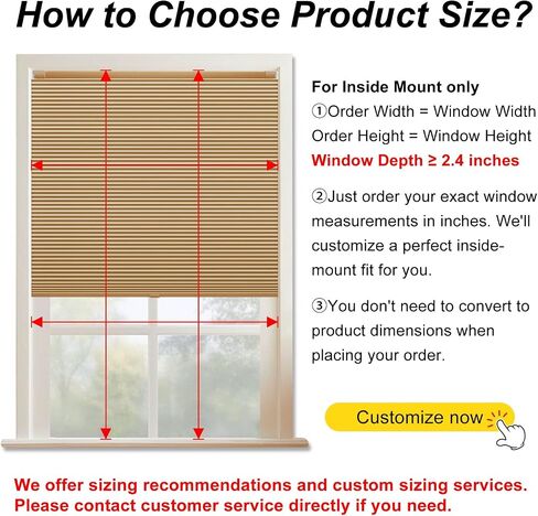 Shade&Beyond No Tools No Drill Window Blinds for Indoor Windows, 35" W X 24" H Camel Blackout Shades Cellular Shades Cordless, No Drill Blinds for Windows, Window Shades for Home, Bedrooms in Saudi Arabia