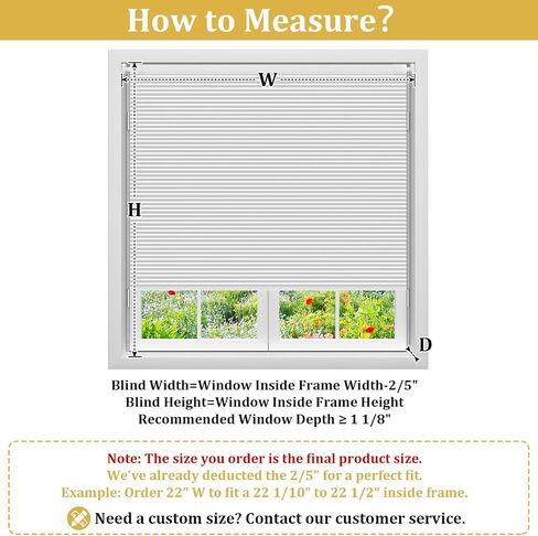 Shade&Beyond No Drill No Tools 20" W X 36" H White Blackout Cellular Shades Easy to Install for Indoor Windows Cordless Honeycomb Blinds Thermal Insulated Noise Reduction,Custom Size in Saudi Arabia