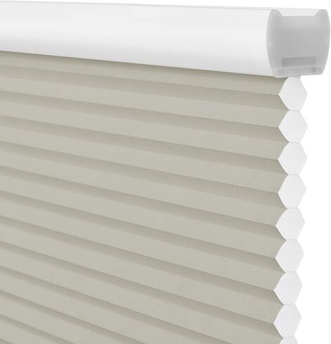 Custom Size Cordless Cellular Window Shades Blackout Waterproof Thermal Insulated Honeycomb Shades for Indoor Windows Pull Down Blinds for Kitchen Bathroom Living Room, White in Kuwait