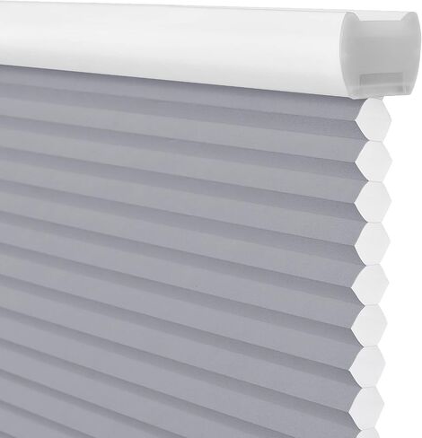 Custom Size Cordless Cellular Window Shades Blackout Waterproof Thermal Insulated Honeycomb Shades for Indoor Windows Pull Down Blinds for Kitchen Bathroom Living Room, White in Kuwait