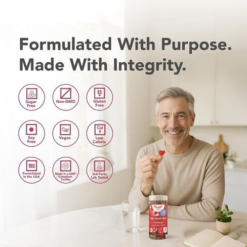 GOJOY Naturals Red Yeast Rice with CoQ10 Gummies - Sugar-Free Heart Health Supplement - Red Rice Yeast 1000mg + CoQ10 100mg - Citrinin-Free, Vegan, Non-GMO in Saudi Arabia