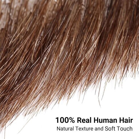 Fake Beard & Mustache - 100% Human Hair, Hand-Tied on Breathable Lace. Natural Facial Hair for Cosplay, Theater & Daily in Kuwait