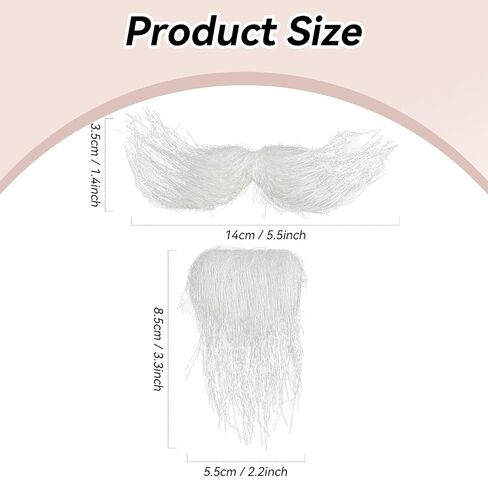 GUYI GYGYL Self Adhesive Fake Mustache, Novelty Mustaches for Halloween Costume and Festival Party, White in Saudi Arabia