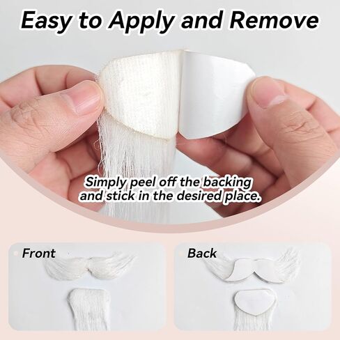 GUYI GYGYL Self Adhesive Fake Mustache, Novelty Mustaches for Halloween Costume and Festival Party, White in Saudi Arabia