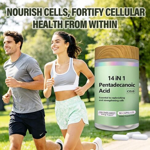 مكمل ليبوسوم حمض البنتاديكانويك، C15:0 مكمل لدعم الغشاء الخلوي مع كبسولات L-Carnitine وUbiquinol CoQ10-90 in Kuwait