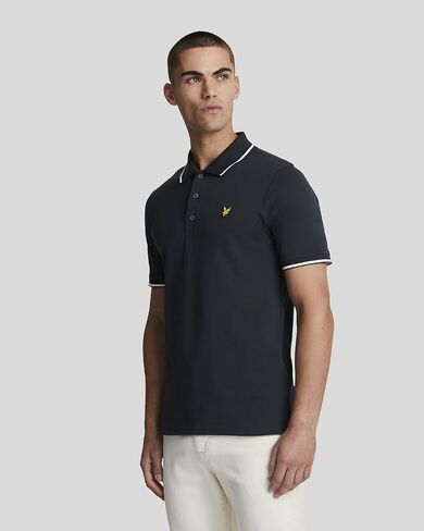 قميص بولو رجالي من Lyle & Scott (XL) (كحلي داكن/أبيض) in Kuwait