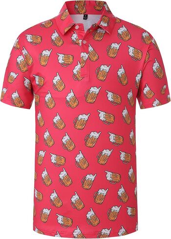 Mens Golf Polo Shirts Funny Golf Shirts for Men Performance Moisture Wicking Quick Dry Athletic Short Sleeve Shirts in Saudi Arabia