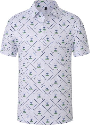 Mens Golf Polo Shirts Funny Golf Shirts for Men Performance Moisture Wicking Quick Dry Athletic Short Sleeve Shirts in Saudi Arabia