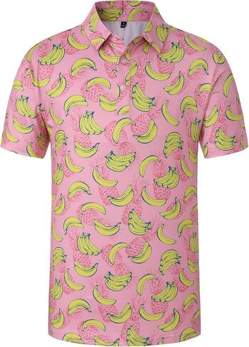 Mens Golf Polo Shirts Funny Golf Shirts for Men Performance Moisture Wicking Quick Dry Athletic Short Sleeve Shirts in Saudi Arabia