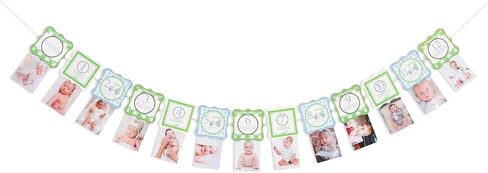 Golf First Birthday Photo Banner - Golf Ball 1st Birthday Decorations, Blue Green Grid Monthly Picture Banner, Hole In One Party Decorations, For Sports Themed Party Supplies Indoor Outdoor in Kuwait