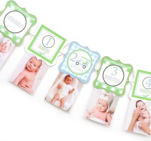 Golf First Birthday Photo Banner - Golf Ball 1st Birthday Decorations, Blue Green Grid Monthly Picture Banner, Hole In One Party Decorations, For Sports Themed Party Supplies Indoor Outdoor in Kuwait