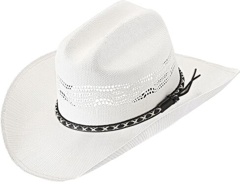 Cowboy Hat for Men Women with Cattleman Crease Wide Straw Brim Western Cowgirl Hat Breathable Western Sun Hat for Country Concert Rodeo and Cowgirl Outfits White in Kuwait