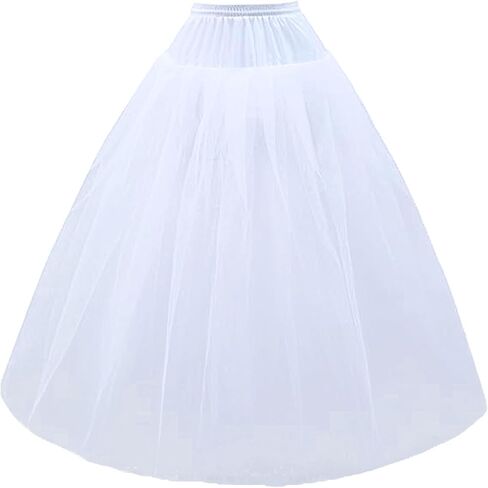 *daisysboutique* Hoopless Petticoat Crinoline Multi Layers A-Line White Tulle Underskirt Slips for Bridal Wedding Dress in Saudi Arabia