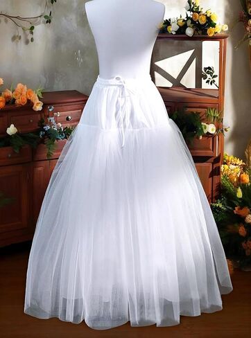 *daisysboutique* Hoopless Petticoat Crinoline Multi Layers A-Line White Tulle Underskirt Slips for Bridal Wedding Dress in Saudi Arabia