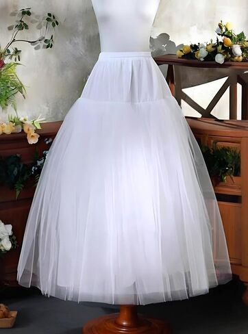 *daisysboutique* Hoopless Petticoat Crinoline Multi Layers A-Line White Tulle Underskirt Slips for Bridal Wedding Dress in Saudi Arabia