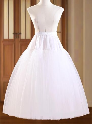 *daisysboutique* Hoopless Petticoat Crinoline Multi Layers A-Line White Tulle Underskirt Slips for Bridal Wedding Dress in Saudi Arabia