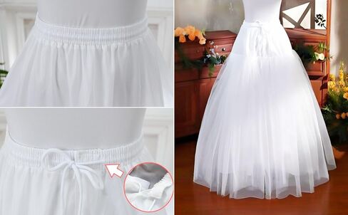 *daisysboutique* Hoopless Petticoat Crinoline Multi Layers A-Line White Tulle Underskirt Slips for Bridal Wedding Dress in Saudi Arabia