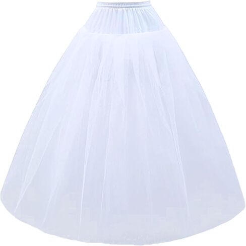 *daisysboutique* Hoopless Petticoat Crinoline Multi Layers A-Line White Tulle Underskirt Slips for Bridal Wedding Dress in Saudi Arabia