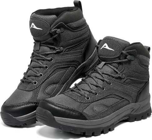 Aomigoct Mens Hiking Boots Comfortable: Breathable & Lightweight Work Boots - Anti Slip Outdoor Shoes for Trekking Walking in Kuwait