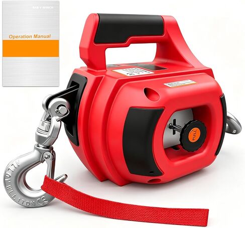 Drill Powered Portable Winch 750LBS, Drill Winch with 40FT Alloy Steel Wire Rope, Portable Drill Winch, Portable Handheld Drill Winch for Dragging Handling Trailer in Kuwait