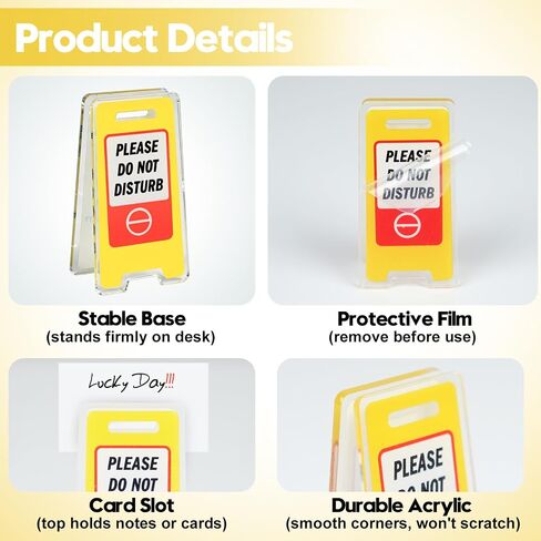 24 Pack Funny Office Desk Signs, Mini Acrylic Yellow Caution Desk Signs Office Decorations for Coworker Women Men Boss and Employee Appreciation Gifts in Saudi Arabia