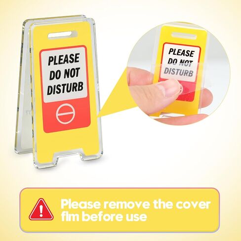 24 Pack Funny Office Desk Signs, Mini Acrylic Yellow Caution Desk Signs Office Decorations for Coworker Women Men Boss and Employee Appreciation Gifts in Saudi Arabia