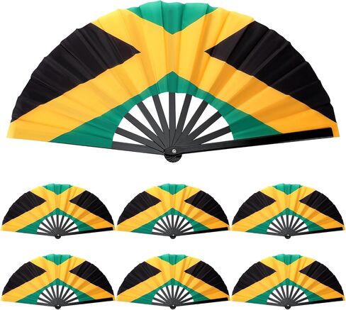 Bucherry 6 Pcs Large Mexico Flag Handheld Fan Foldable Clacking Bandera De Mexico Fan for Mexican Independence Day Raves Parties Events Parades Indoor and Outdoor Use in Kuwait