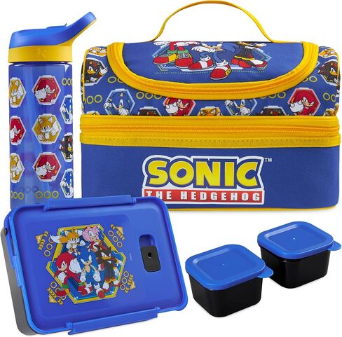 Get Trend Minecraft Kids Lunch Box 3 Pc Set with Insulated Lunch Bag, Bento Box with Two Mini Pots & 20 fl oz Water Bottle with Straw for School, Picnic, Creeper Gamer Gifts for Boys (Multi Minecraft) in Kuwait