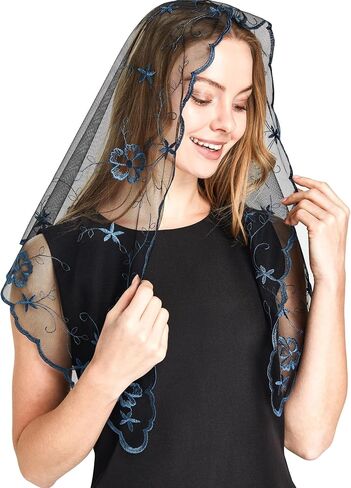 Catholic Mantilla Veils Gift Set, Triangle Lace Latin Mass Prayer Chapel Bridal Veil for Wedding, Church, Daily Use in Saudi Arabia