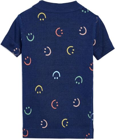 Hanna Andersson, Boys, HannaJams™ Print Short John Pajamas Set (Toddler/Little Kid/Big Kid), Happy Days, 6-7 Years (Big Kid) in Saudi Arabia