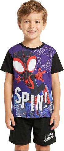 Get Trend Marvel Spider-Man | Spidey and His Amazing Friends Boys Pajamas Short Sleeve Top & Shorts, Summer PJs, Sleepwear in Saudi Arabia