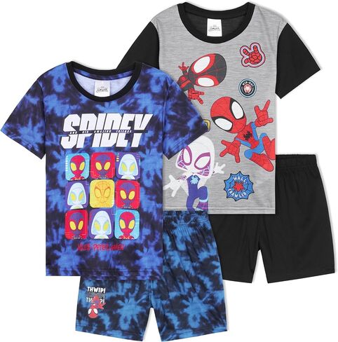 Get Trend Marvel Spider-Man | Spidey and His Amazing Friends Boys Pajamas Short Sleeve Top & Shorts, Summer PJs, Sleepwear in Saudi Arabia