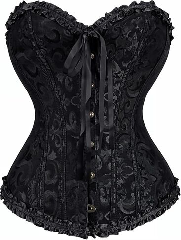 Women's Vintage Lace Up Corset Top - Sexy Steampunk Gothic Bustier, Renaissance Cosplay Costume for Halloween Party in Kuwait