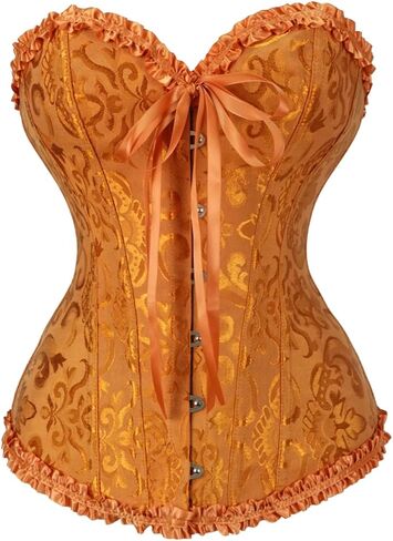 Women's Vintage Lace Up Corset Top - Sexy Steampunk Gothic Bustier, Renaissance Cosplay Costume for Halloween Party in Kuwait