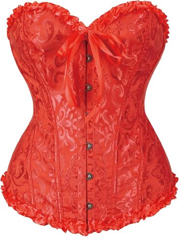 Women's Vintage Lace Up Corset Top - Sexy Steampunk Gothic Bustier, Renaissance Cosplay Costume for Halloween Party in Kuwait
