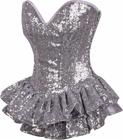 Daisy corsets Women's Top Drawer Sequin Steel Boned Mini Corset Dress in Saudi Arabia