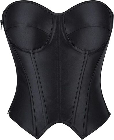 VEENDEO Women's Steampunk Gothic Elegant Strapless Lace Up Corset Bustier Bra Lingerie Side Zipper Burlesque Vintage in Saudi Arabia