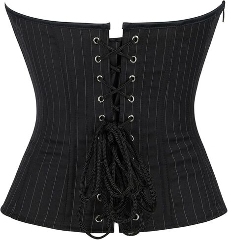 VEENDEO Women's Steampunk Gothic Elegant Strapless Lace Up Corset Bustier Bra Lingerie Side Zipper Burlesque Vintage in Saudi Arabia