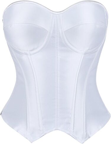 VEENDEO Women's Steampunk Gothic Elegant Strapless Lace Up Corset Bustier Bra Lingerie Side Zipper Burlesque Vintage in Saudi Arabia