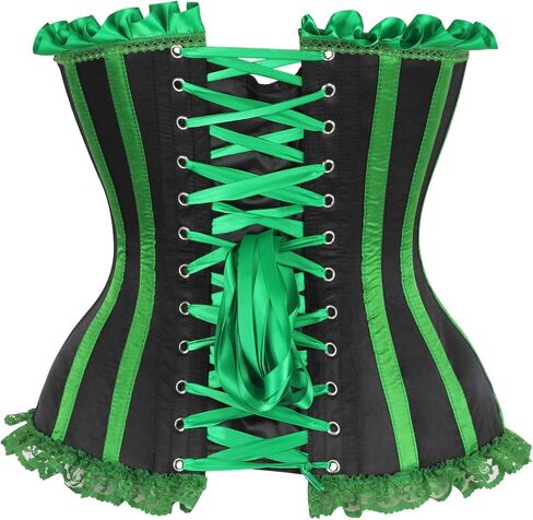 Daisy corsets Women's Daisy Corsets Womens 2 Pc Burlesque Green/Black Steel Boned Corset & Bloomers - Plus Size in Kuwait