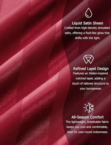 Sykooria Mens Pajamas Set Silk Satin Sleepwear 2 Piece Short Sleeve Loungewear Button Down Pj Set S-XXXL in Saudi Arabia
