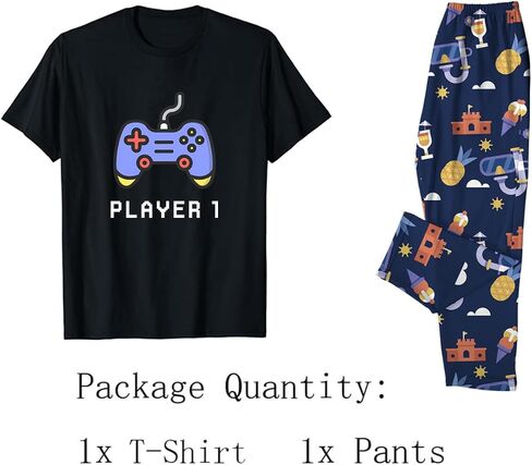MI X TEE Daddy and Me Outfits, Gamer Style Dad and Me Shirts and Pants, Father Son Short Sleeve Pjs Set in Saudi Arabia