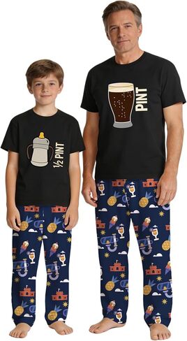 MI X TEE Daddy and Me Outfits, Gamer Style Dad and Me Shirts and Pants, Father Son Short Sleeve Pjs Set in Saudi Arabia