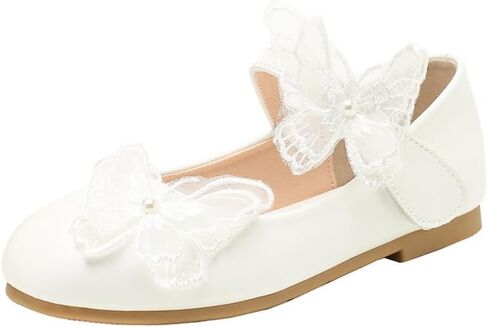 Girls Adorable Butterfly Mary Jane Ballet Flats Flower Girl Wedding Party Dress Shoes Formal Footwear for Toddler/Little Kid in Saudi Arabia