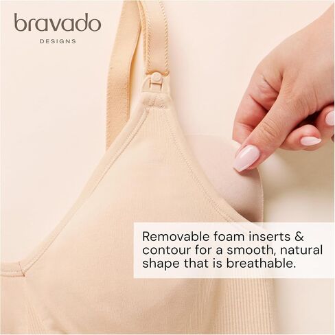 Bravado Designs Body Silk Seamless Nursing Bra for Breastfeeding, Wireless Maternity Bra, Chocolate, Large Full Cup in Kuwait